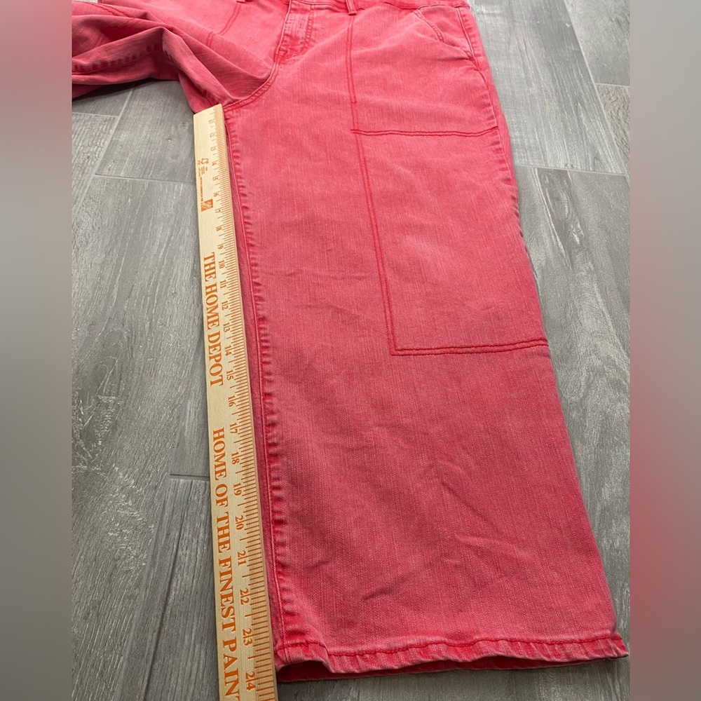 LOGO by Lori Goldstein Sunfaded Wide Leg Jeans in the color Teaberry 18W - Picture 11 of 12